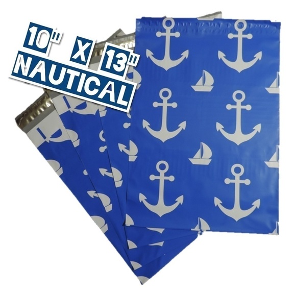 50 Nautical Poly Mailers 10x13 - Picture 1 of 3